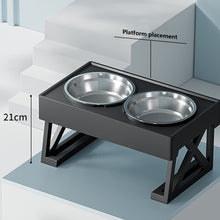 Adjustable Height Double Bowl Pet Food and Water Feeder