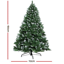 Christmas Tree 1.8M Xmas Trees Decorations Snowy Green 800 Tips