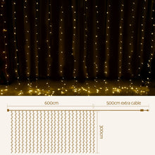 6X3M Christmas Curtain Lights 600LED Warm White