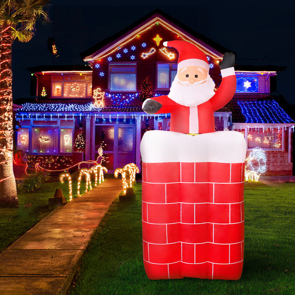 1.8M Christmas Inflatable Archway with Santa Xmas Decor LED