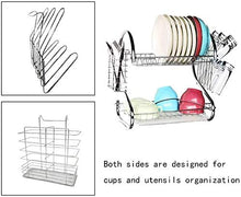 2 Tier Dish Rack with Drain Board Plated Chrome - Cheap Choices